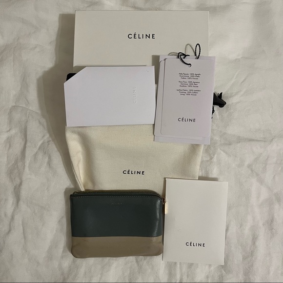 Rare Celine Bicolor Colorblock Coin Pouch Wallet Keyring - Picture 7 of 7
